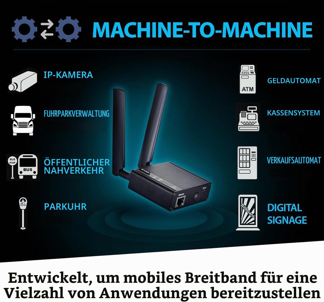 D-Link DWM-311 4G LTE Cat.4 M2M VPN Modem – Industrietauglich, Plug &amp; Play, Gigabit, OpenVPN-Client,