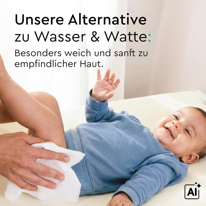 LILLYDOO Baby Feuchttücher mit 99% Wasser, 10 x 60 Stück (600 Feuchttücher), 100% plastikfreies Tuch