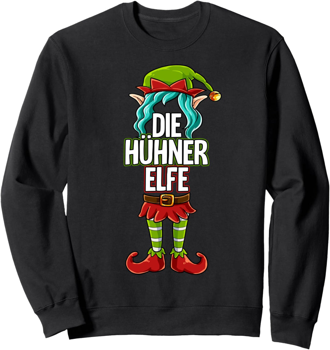 Hühner Elfe Partnerlook Weihnachten Sweatshirt