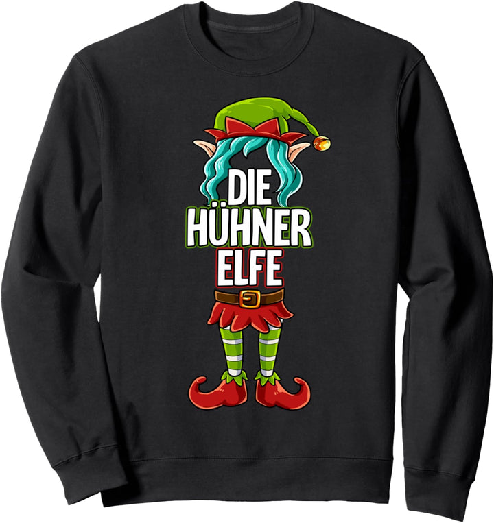 Hühner Elfe Partnerlook Weihnachten Sweatshirt