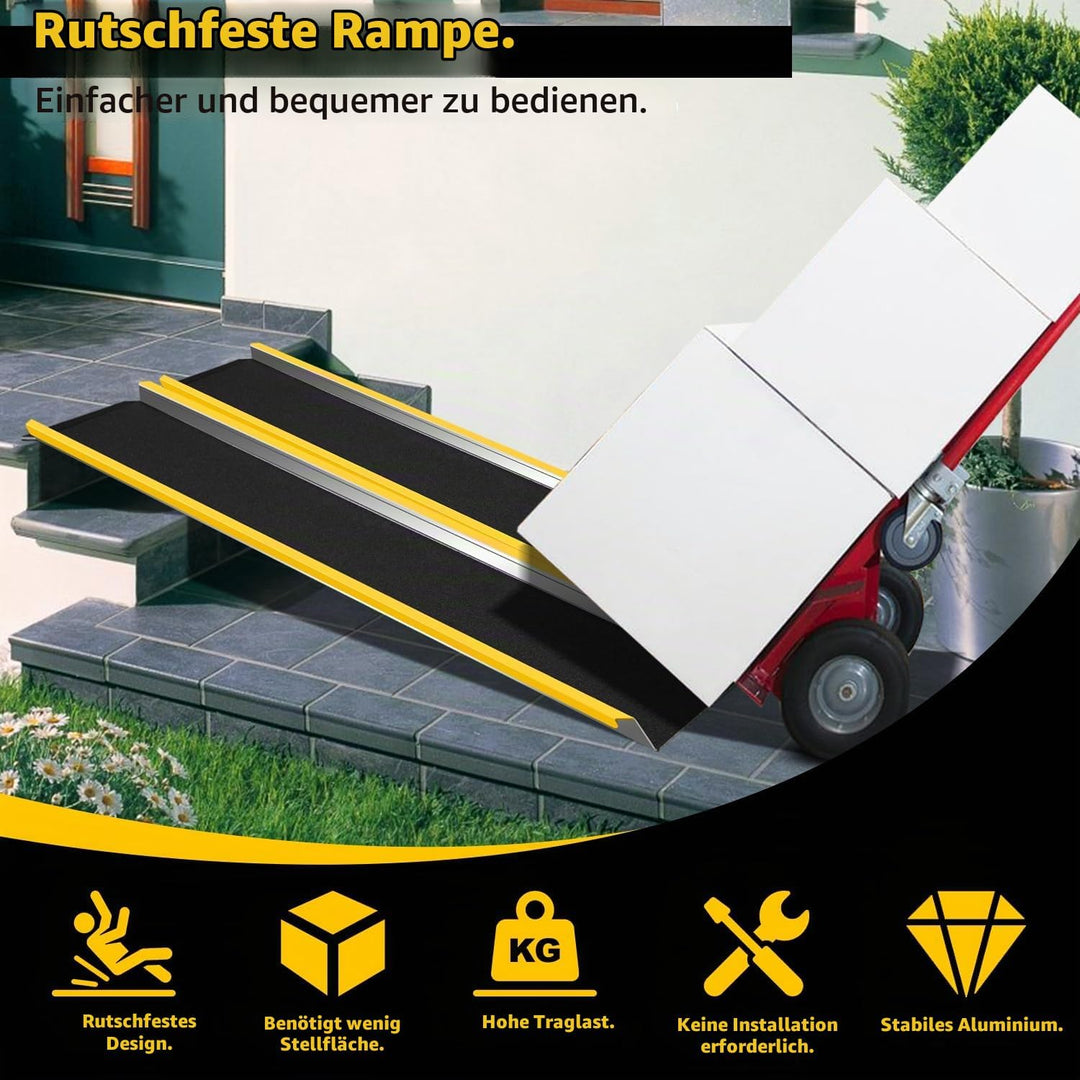 Tubiaz 2X Auffahrrampe, rutschfeste Verladeschien, Verladerampe bis 600kg, Aluminium Auto Laderampe,