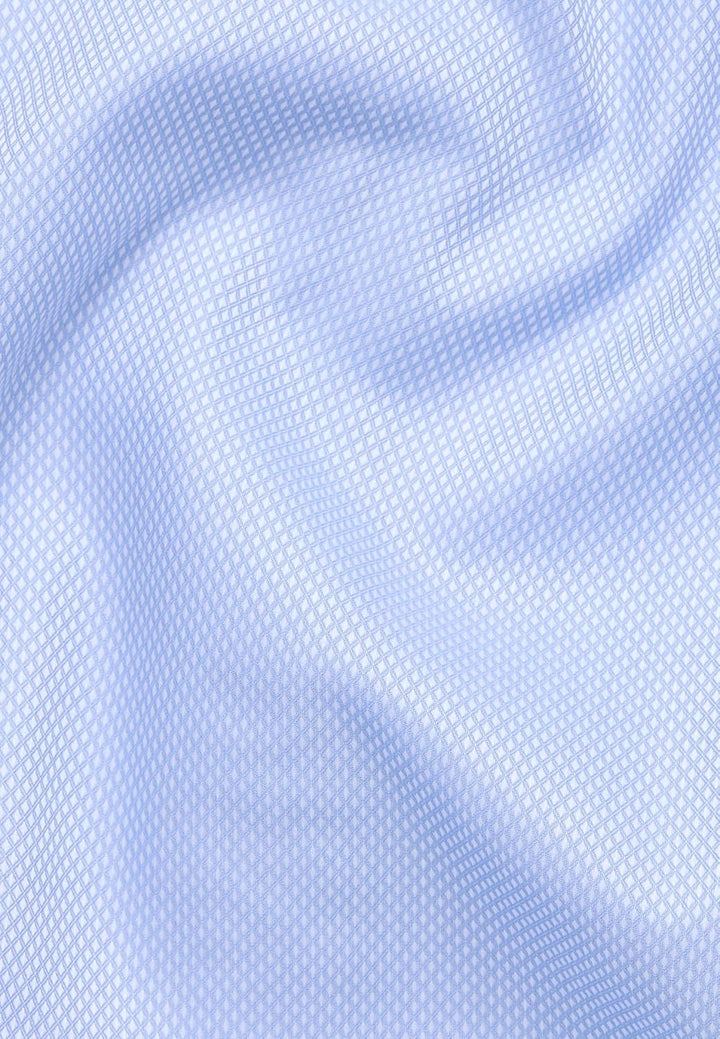ETERNA Modern Fit Hemd Langarm New Kent Kragen Muster weiss 40 Blau, 40 Blau