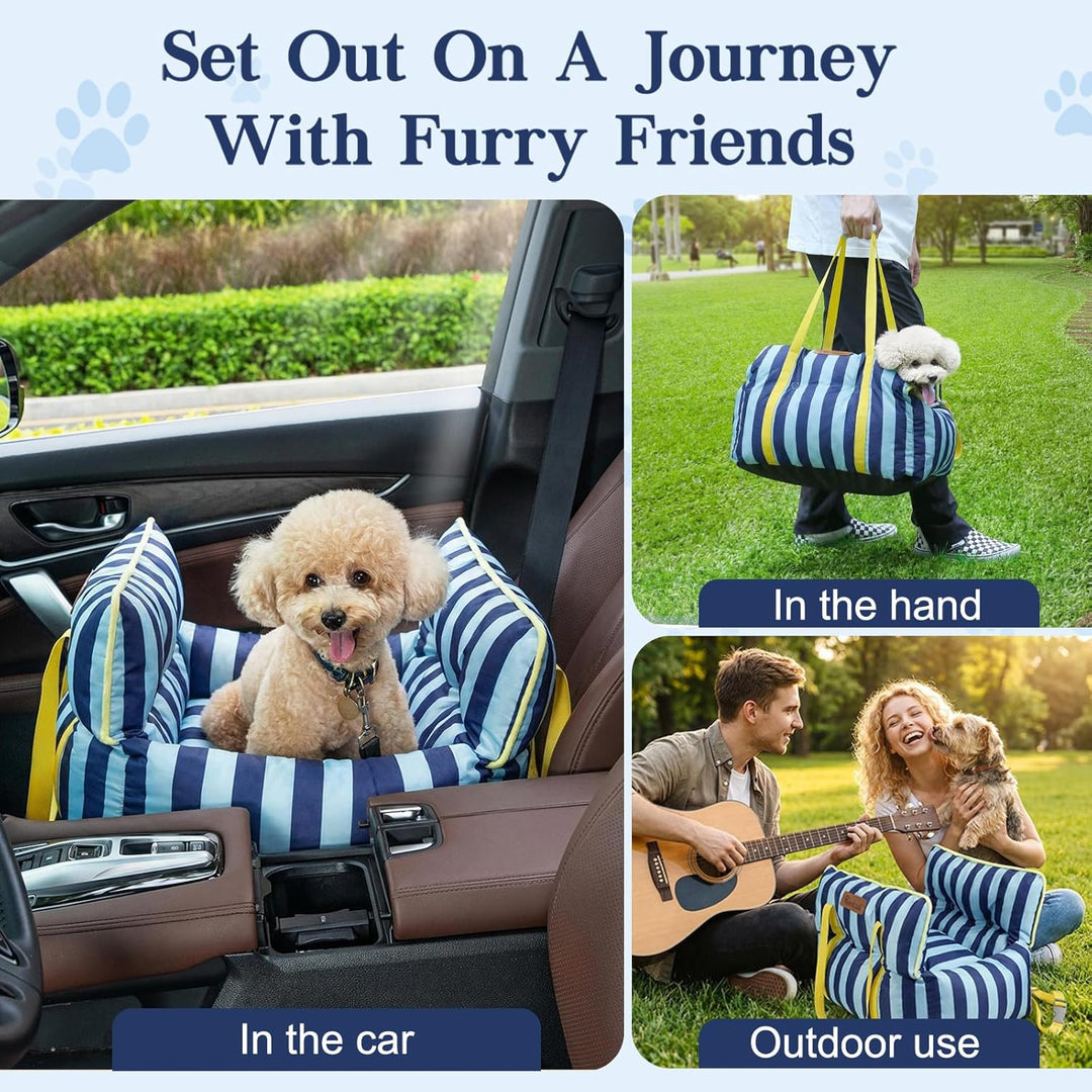 Pawaboo Hunde Autositz für kleine Hunde, Klein Hundesitz mit Fest Schnalle und Sicherheitsgurt, Hund