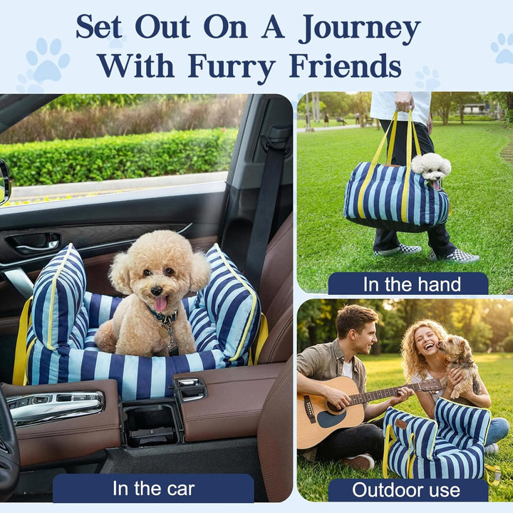 Pawaboo Hunde Autositz für kleine Hunde, Klein Hundesitz mit Fest Schnalle und Sicherheitsgurt, Hund