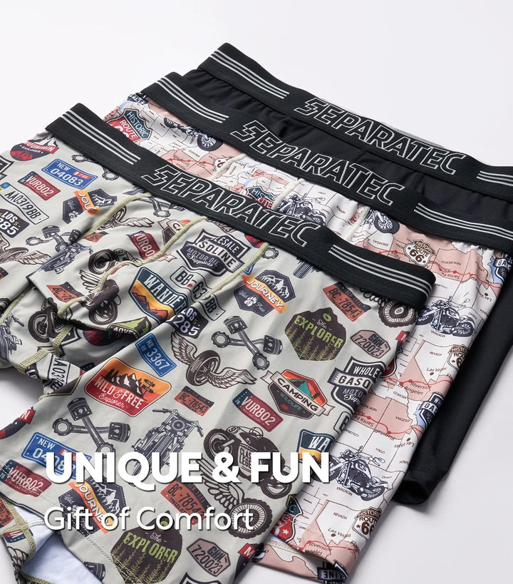 Separatec Boxershorts Herren 3er-Pack Sport Schnell trocknend Doppelbeutel Dual Pouch Unterhosen Män
