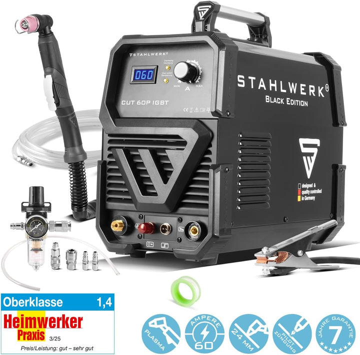 STAHLWERK CUT 60 Pilot IGBT Plasmaschneider mit 60 Ampere und Pilotzündung, bis 24 mm Schneidleistun