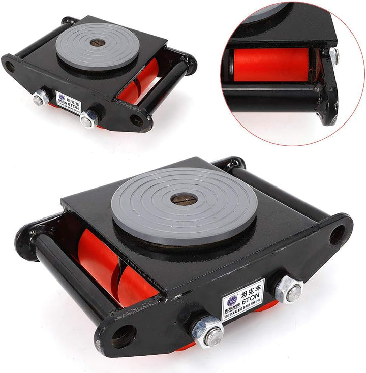 Panzerrollen,Transportfahrwerk,Industrieroller mit 4 PU-Richtungsräder Roller Drehplatte Möbeltransp