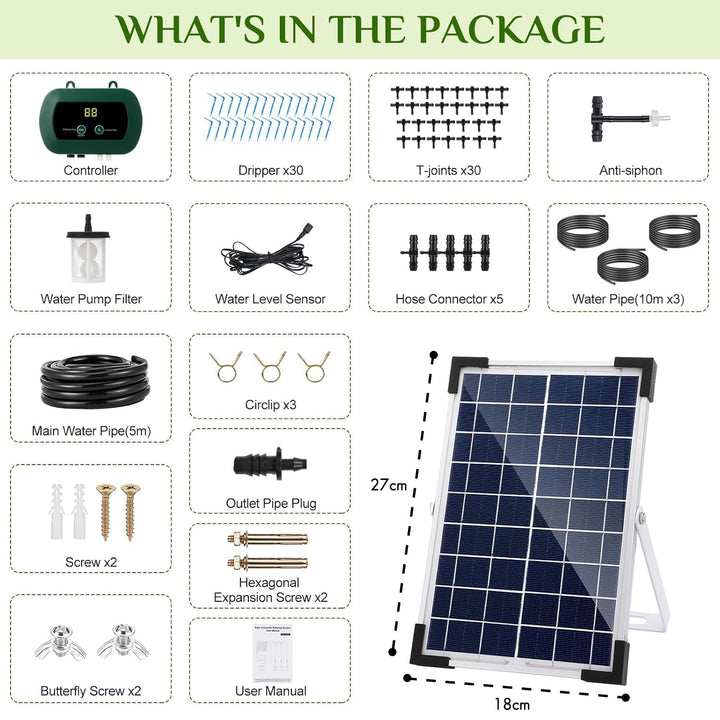 Anpress Solar Bewässerungssystem Automatische Set, Bewässerungssystem Garten, DIY Automatisches Gart