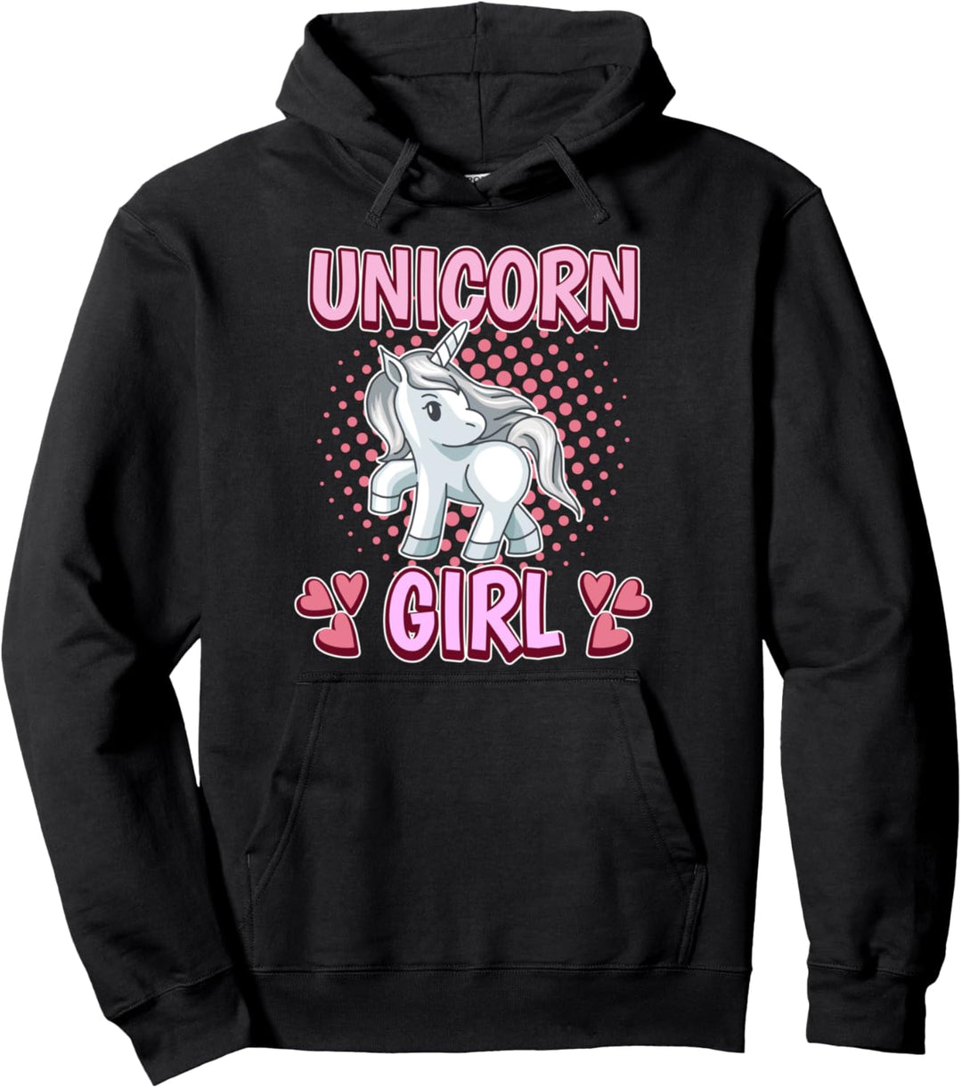 Damen Unicorn Girl Mädchen Einhorn Pullover Hoodie