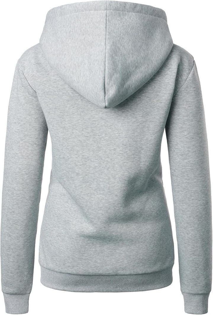 Damen Kapuzenpullover Basic Damen Hoodie mit Reissverschluss Kapuzenpulli Langarm Kapuze Herbst Wint