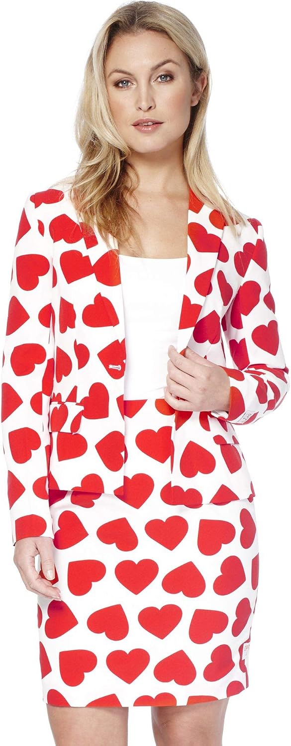 OppoSuits - Verrückter Anzug mit lustigen Prints für Damen - Komplettes Set: Jacke und Rock 32-34 Qu