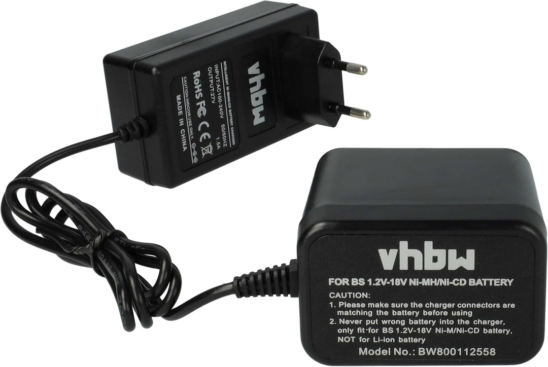 vhbw Ladegerät kompatibel mit Bosch GBM 9.6VES-1 | GBM 7.2 VE-1, GBM 7.2 VES-2, GBM 7.2, GBM 12VESP,