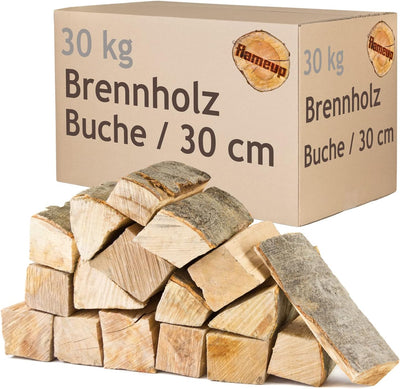Flameup Brennholz Kaminholz Holz 5-500 kg Für Ofen und Kamin Kaminofen Feuerschale Grill Buche Feuer