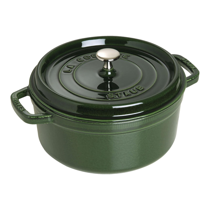 STAUB Gusseisen Bräter/Cocotte, Rund 26 cm, 5 L, Aromaregen Funktion für optimale Befeuchtung, Für a