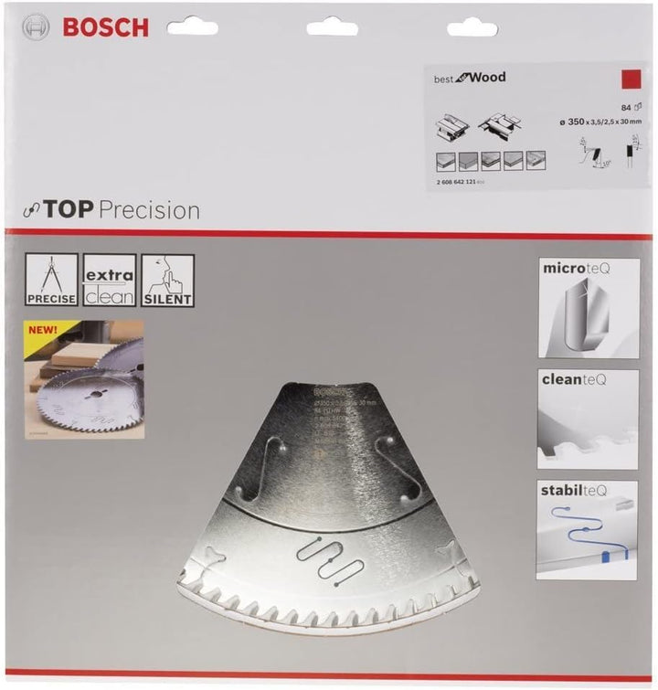 Bosch Professional Kreissägeblatt Top Precision Best für Wood, 350 x 30 x 3,5 mm, 84, 2608642121, 35