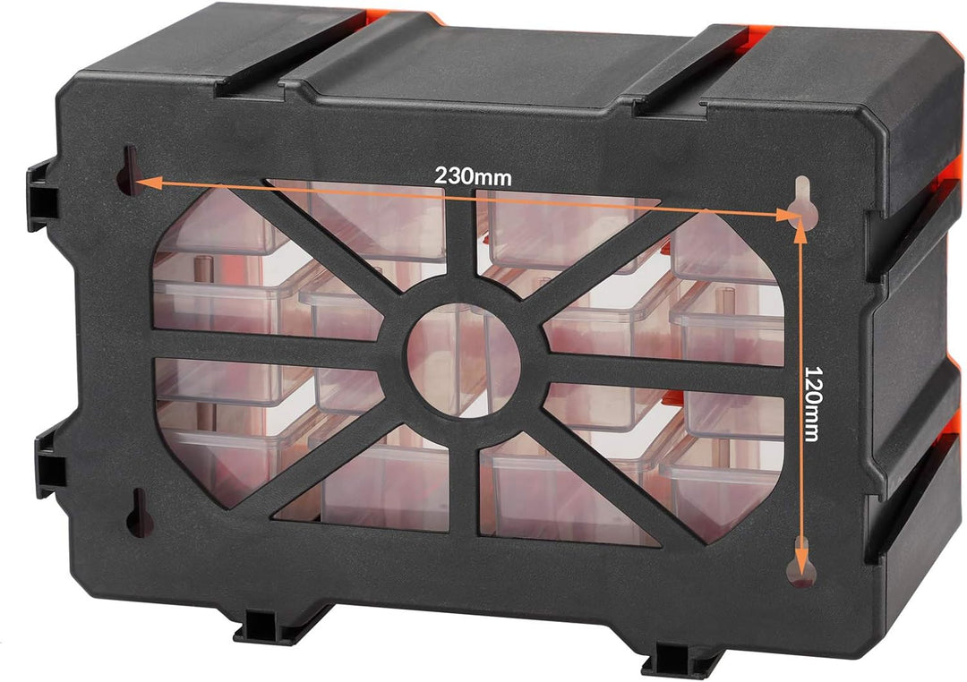 MONZANA® Kleinteilemagazin Sortimentskasten erweiterbar 24 Fächer Sortierbox für Kleinteile Aufbewah