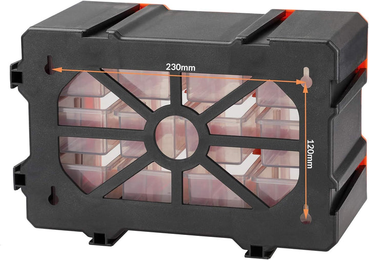 MONZANA® Kleinteilemagazin Sortimentskasten erweiterbar 24 Fächer Sortierbox für Kleinteile Aufbewah