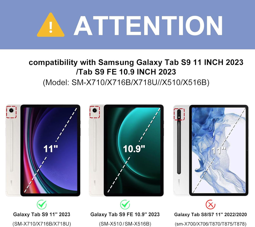 Samsung Galaxy Tab S9 FE Tastatur, 27,9 cm (10,9 Zoll), 2023, spanische Bluetooth-Tastatur für Samsu