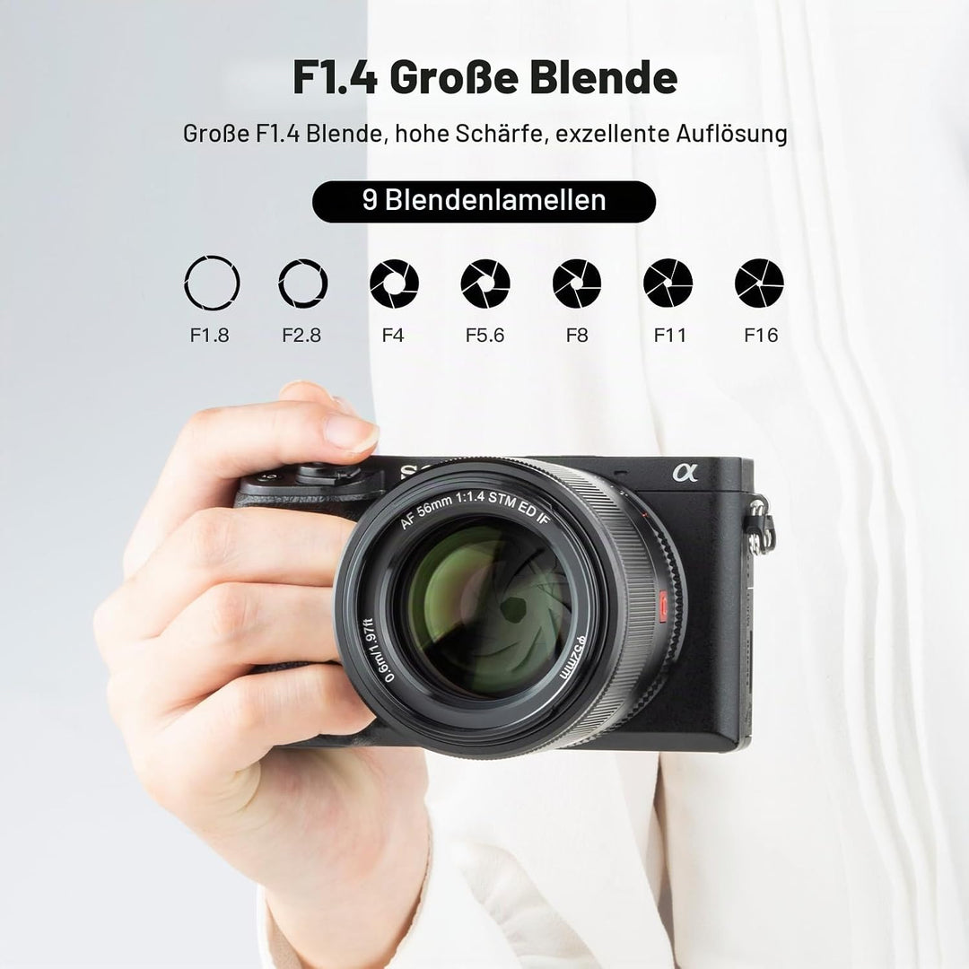 VILTROX 56mm F1.4 Autofokus Objektive APS-C für Sony E Mount Kamera Objektive Standard Camera Lenses