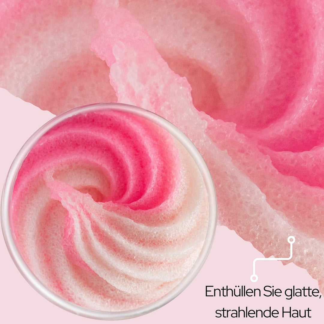 CareBear Whipped Body Bath Scrub, Peeling und Peelingmittel, mit Aprikosenöl, blauem Pflaumenöl, Vit