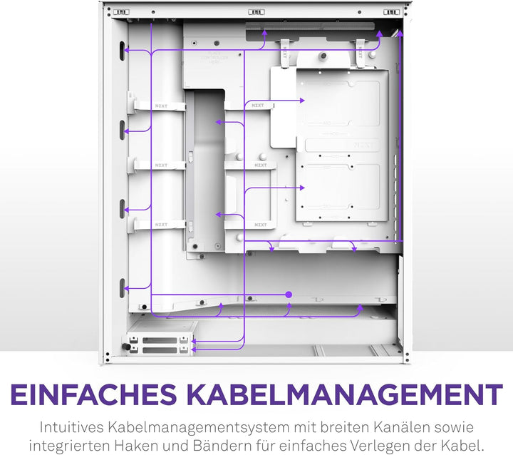 NZXT H7 Flow | Mid-Tower-ATX-Airflow-Gehäuse | Bis zu 3 x 120-mm-Lüfter im Boden zur direkten GPU-Kü