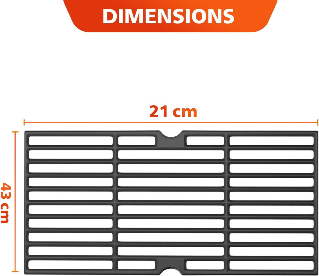 Denmay Gusseisen Grillrost 43 x 21 cm für Charbroil, Enders Boston 3, Enders Monroe 3 Pro, Landmann