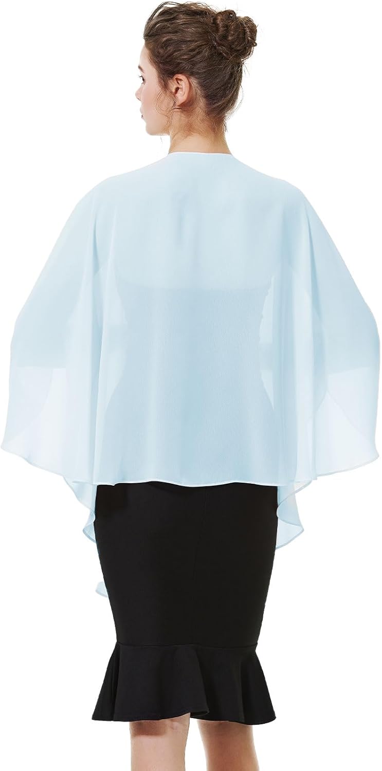 BEAUTELICATE Damen Chiffon Schal Stola Elegante Bolero Leichter Sommerjacke Braut Schal für Brautkle