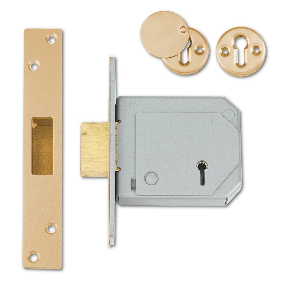 Union Locks 3G114E Einsteckschloss mit Vorreiber und 5 Zuhaltungen, C-Serie, 80 mm, Oberfläche aus M
