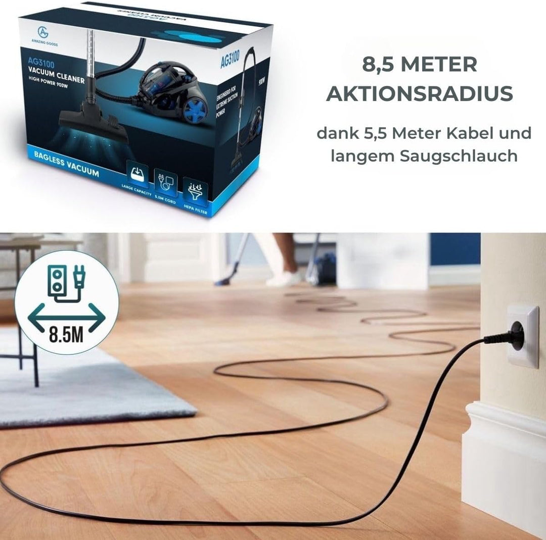 AG AG3100 Bagless Vacuum Cleaner - Vacuum Cleaners - Vacuum Cleaner Bagless - Suitable for Animal Ha
