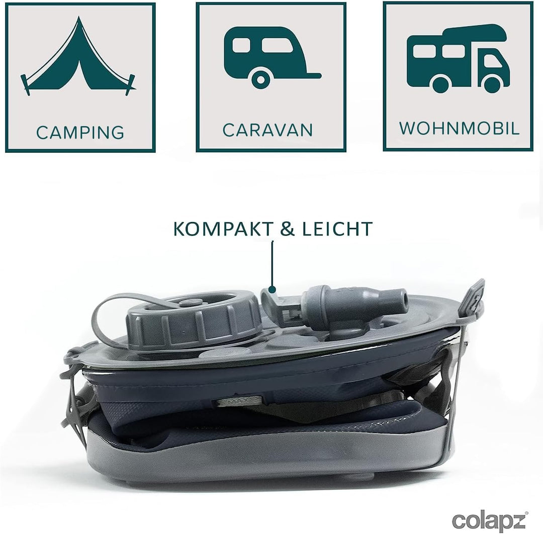 Colapz 2-in-1 Faltbarer Wasserkanister mit Hahn – BPA-freier Trinkwasserbehälter &amp; Falteimer für Cam
