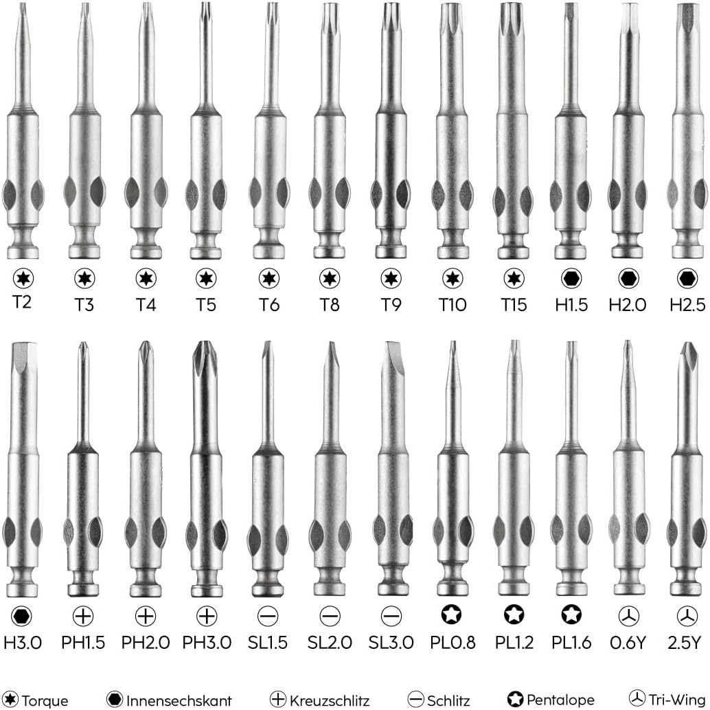 Hama Feinmechaniker Schraubendreher Mini (u.a. Kreuzschlitz, Schlitz, Torx Reparatur-Set magnetisch