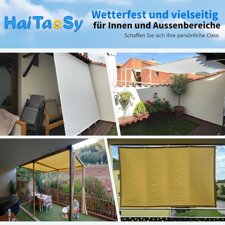 Sonnensegel Rechteckig, Terrassen Windschutz mit Seil, Sonnensegel Wasserdicht mit ösen, Sonnenschut