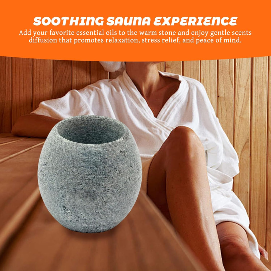 Saunazubehör, 7, 6 cm grosser natürlicher Aromatherapie-Steindiffusor für ätherische Öle, entspannen