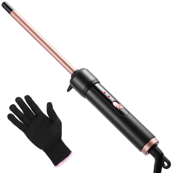 Lockenstab Kleine Locken, Haglater Mini Lockenstäbe 9mm, Dünner Lockenstab Dünn enge Locken, 2 Tempe