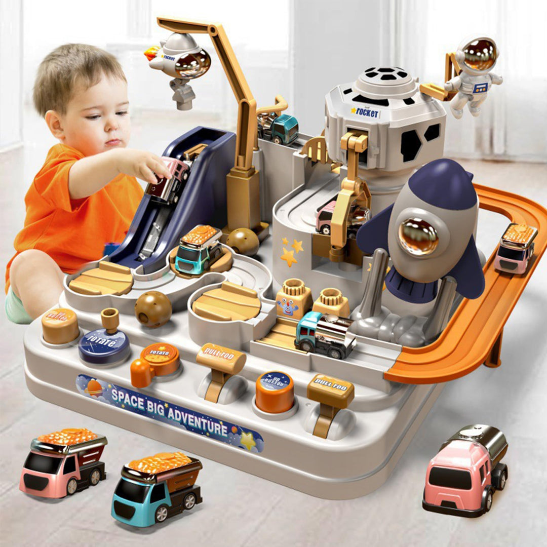 WDEC Auto Abenteuer - Track Cars Rennstrecken-Spielzeug für Kinder (Jungen & Mädchen) 3-5 Jahre