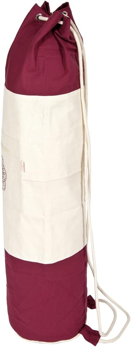 Yogabox Yogatasche Surya Bag 2 farbig für Schurwollmatten Aubergine / Natur 75 cm, Aubergine / Natur