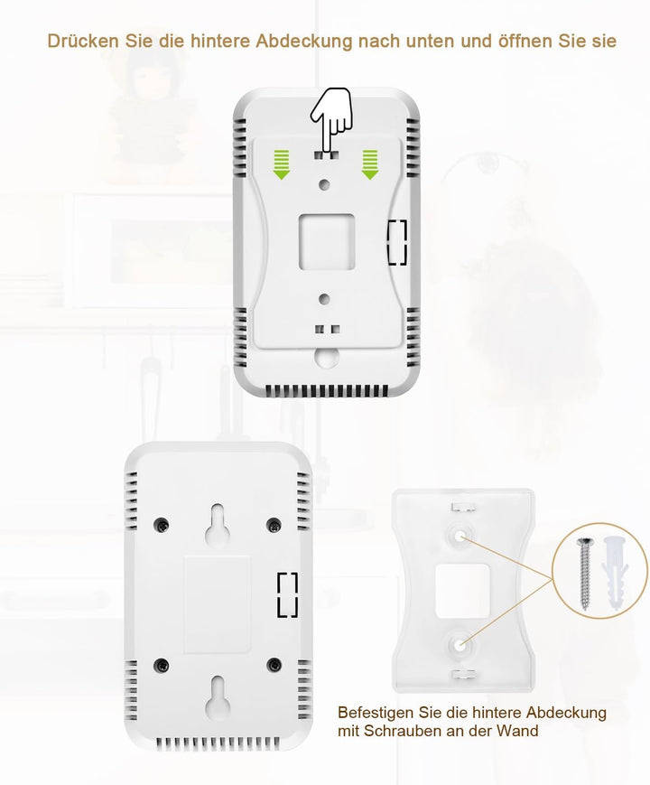 Gasmelder, LPG | Erdgas | Kohlegas-Lecksucher, Plug-in-Sensor-Gasmonitor mit akustischem Alarm und L