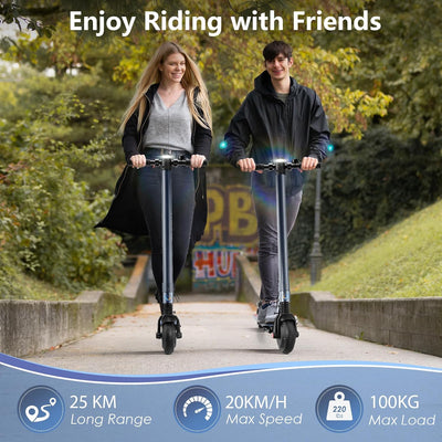 Caroma E Scooter Kinder von 8-16 Jahren, 25km Reichweite, 20km/h Geschwindigkeit, Faltbarer E Roller