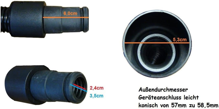 Ersatz-Schlauch Saugschlauch 5 Meter 5m Kallefornia K659 geeignet für Protool Protool VCP 260 E-L/E-