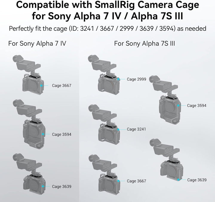 SMALLRIG Montageplatte Adapter Plate zur Befestigung FX3 / FX30 XLR-Griffs am Kamerakäfig 2999/3241