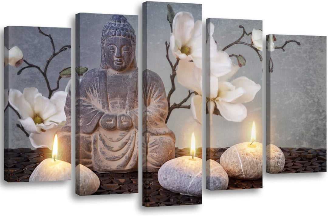 Feeby. Leinwandbild - 5 Teile - Bilder, Wand Bild, Wandbilder, Kunstdruck XXL, 5-Teilig, Typ A, 200x