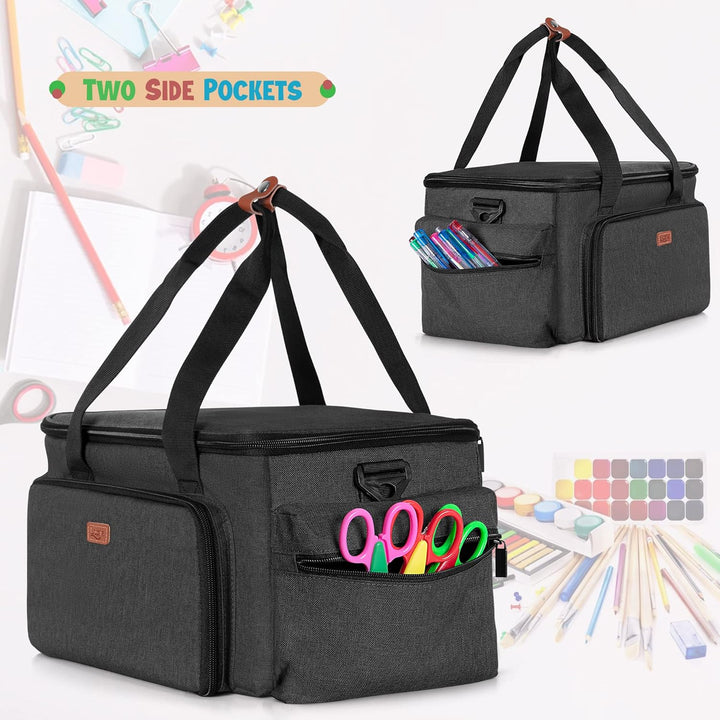 Luxja Nähen Organizer Tasche für Nähzubehör und Nähmaschine Zubehör, NUR Tasche, OHNE ZUBEHÖR Schwar