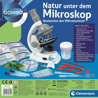 Clementoni Galileo Lab – Natur unter dem Mikroskop, Mikroskop für Kinder, Biologie-Labor für Schulki