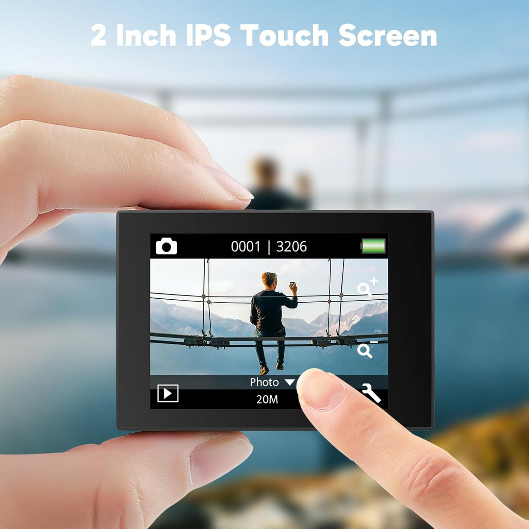 AKASO Action Cam 4K30FPS mit 128GB microSDXC Speicherkarte 20MP WiFi 40M Unterwasserkamera Wasserdic