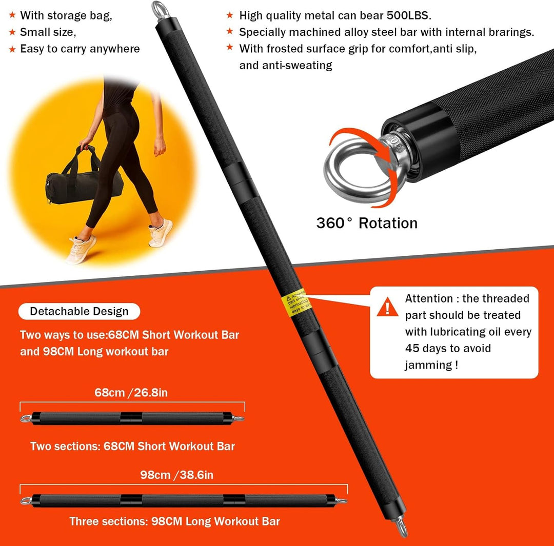 DASKING Tragbares itnessgeräte für zuhause mit 8 bruchfesten, stapelbaren Widerstandsbändern,Home Gy