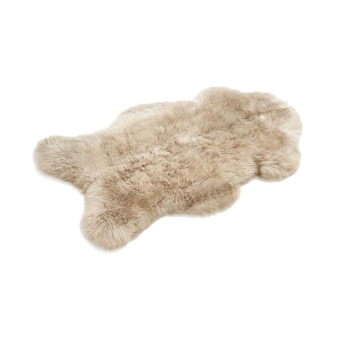 Cakla Lammfell Echt 120-130 cm Beige - Schaffell Echt Gross - Fellteppich Weiss - Weich und Flauschi