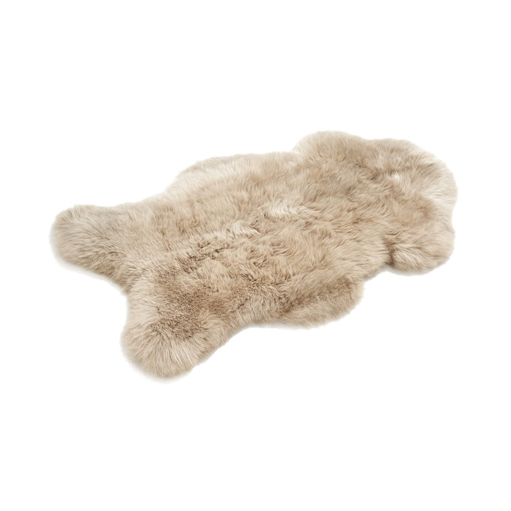 Cakla Lammfell Echt 120-130 cm Beige - Schaffell Echt Gross - Fellteppich Weiss - Weich und Flauschi