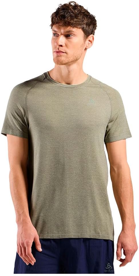 Odlo Herren Essential Seamless T-Shirt Laufshirt M -40457 Vetiver Melange, M -40457 Vetiver Melange
