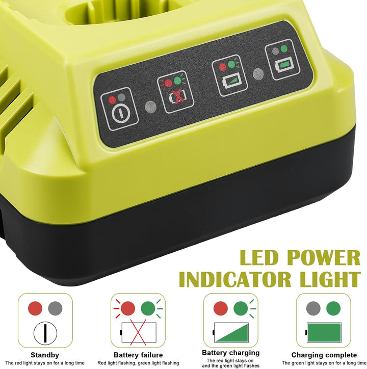 18V Ladegerät Ersatz für Ryobi: Vielseitiger P117 Ladegerät, 12V~18V ladegerät für ryobi, Akkuladege