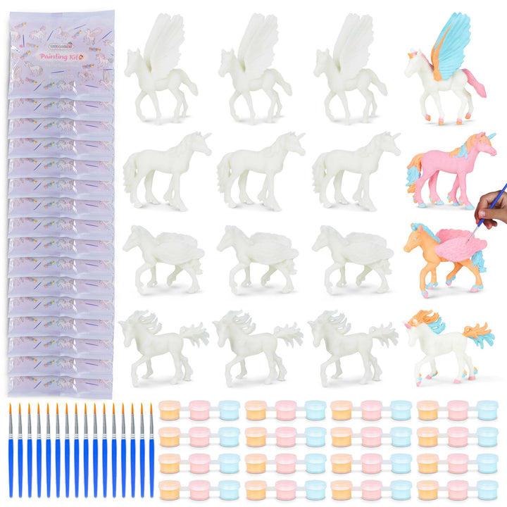 BONNYCO Einhorn Geschenke für Mädchen, Malset 16 Stück Einhorn Mitgebsel Kindergeburtstag Gastgesche